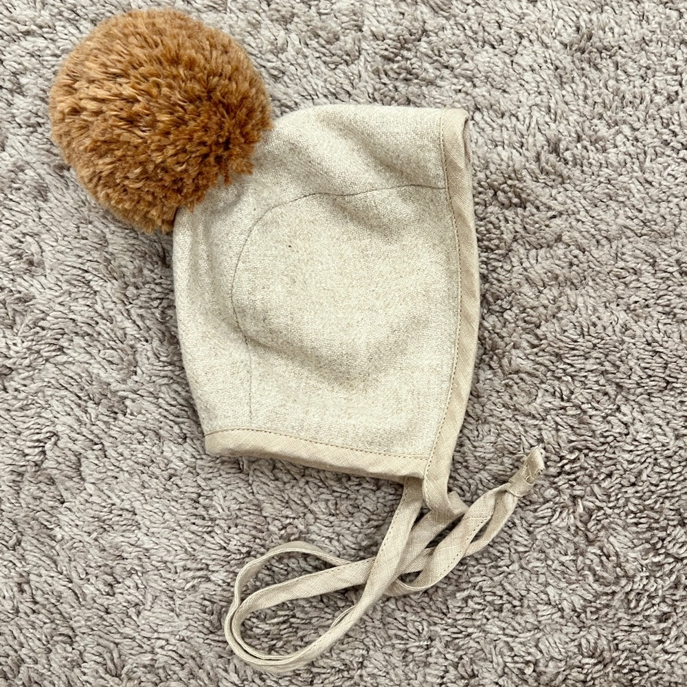 Briar Marzipan Pom Bonnet 6-12 months
